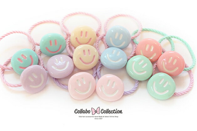 【mini 2本入り】フリーハンド風◎パステルイラストにこちゃんパーツデザインヘアゴム キッズ 子供 ヘア..