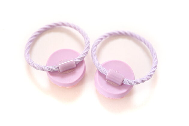 【mini 2本入り】パステルドーナツパーツデザインヘアゴム キッズ 子供 パーツ 可...