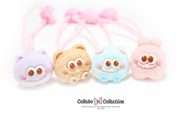 NEW!!【 2本入り】ギザギザお口ときょろきょろ目モンスターパーツヘアゴム キッズ 子供 パーツ 可愛い ヘアアクセサリーヘアアレンジ 幼稚園 小学校 保育園 毎日 プール うさぎ いちご