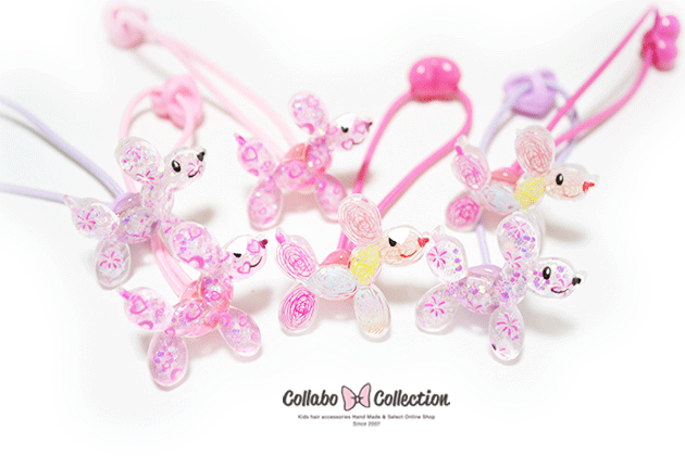 NEW!!【 2本入り】クリアラメ入りプードルパーツヘアゴム キッズ 子供 パーツ 可愛い ヘアアクセサリーヘアアレンジ 幼稚園 小学校 保育園 毎日 プール うさぎ いちご