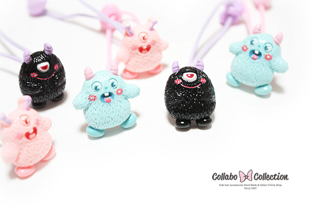 NEW!!【 2本入り】にっこり楽しいモンスターパーツヘアゴム キッズ 子供 パーツ 可愛い ヘアアクセサリーヘアアレンジ 幼稚園 小学校 保育園 毎日 プール うさぎ いちご
