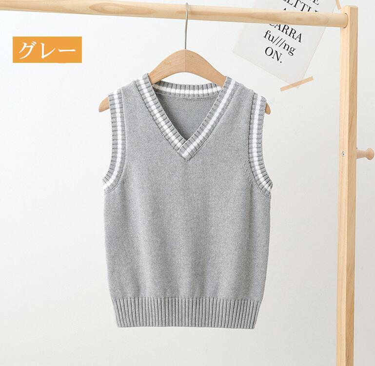 「大人気！一部即納！」子供服 ニットベスト スクールベスト　フォーマルベスト Vネック 学生 トップス 男女兼用 ジュニア 発表会 通学 制服 学園服 学園祭 キッズ ニット Vネックベスト 制服 セーター ニットベスト 3