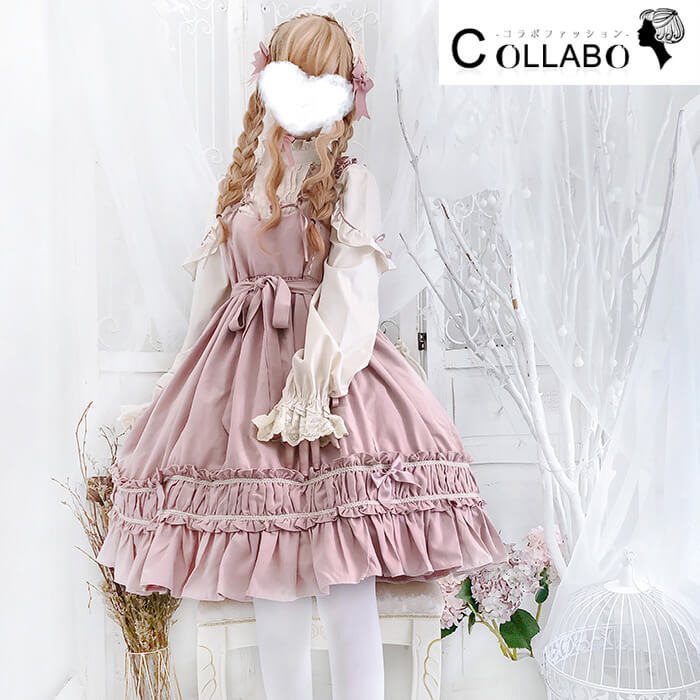 ロリータワンピース ロリィタ ロリータ ワンピース レディース コスプレ ハロウイン 可愛い 姫様 ロリータ風ワンピ ゴスロリ 日系女子中高生 クラシカル ミディアム丈 文化祭 学園祭 衣装 ブラック/レッド/ピンク 春秋ワンピース collabo381223-10067736 コラボファッション サンプル画像3