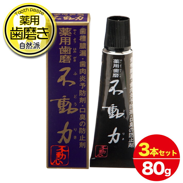 [送料無料]フッ素 なし 歯磨き粉 薬用 不動力 ふどうりき ハミガキ 医薬部外品 不動化学 口臭 歯槽膿漏 歯肉炎 甘草エキス ヒノキチオ..