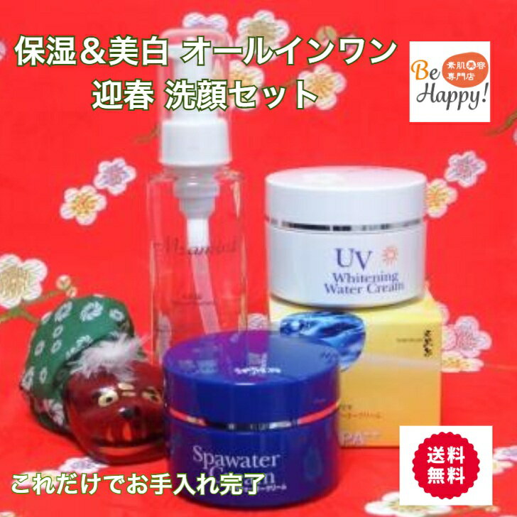 ＼お買物マラソン限定 15％オフクーポンで8415円／ オールインワン 化粧品 保湿 美白 洗顔セット 温泉水 不動化学 炭黒泉 スパウォーター朝夜ダブルセット＋弱酸性 ナチュラルウォッシング 3点セット