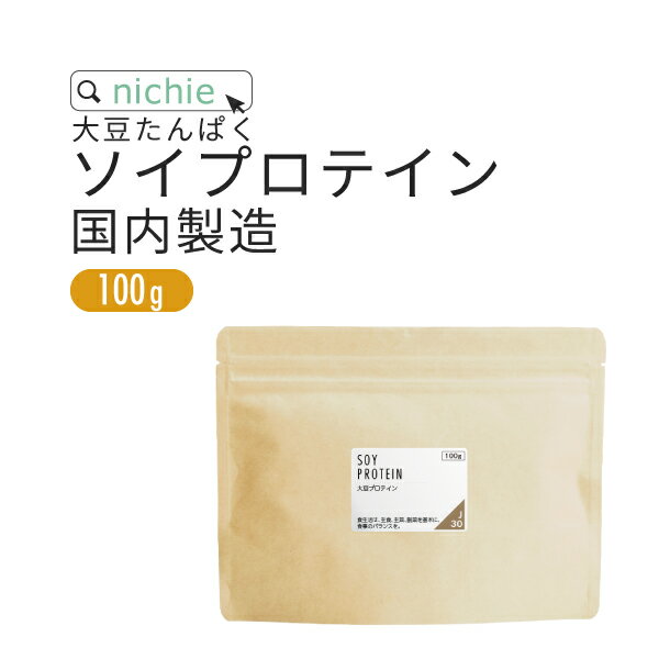 ＼お試し プロテイン 今だけ 半額／ ソイプロテイン 大豆プロテイン 100g 国内メーカー製造品 大豆 植物 タンパク質 サプリメント nichie ニチエー