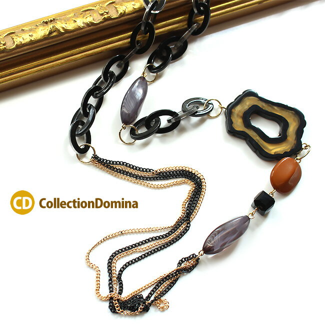 Rakuten - ネックレス レディース ロング ネックレス ロングネックレス ハンドメイド レディ—スネックレス 大ぶり 大人 華やか カジュアル デイリー 上品 アクセサリー 誕生日 人気 彼女 妻 女性 嫁 プレゼント ギフト 黒 ブラック ゴールド
