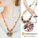 ガラスネックレス ヴェネチアンガラス風 ミディアム ハート ハート型 大人 ガラス ネックレス カジュアル ミディアムネックレス レディース 大ぶり 女性 ベネ...