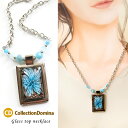 ガラスネックレス ヴェネチアンガラス風 ショート 四角 大人 ガラス ネックレス カジュアル ショートネックレス レディース 大ぶり 女性 ベネチアンガラス風 ...