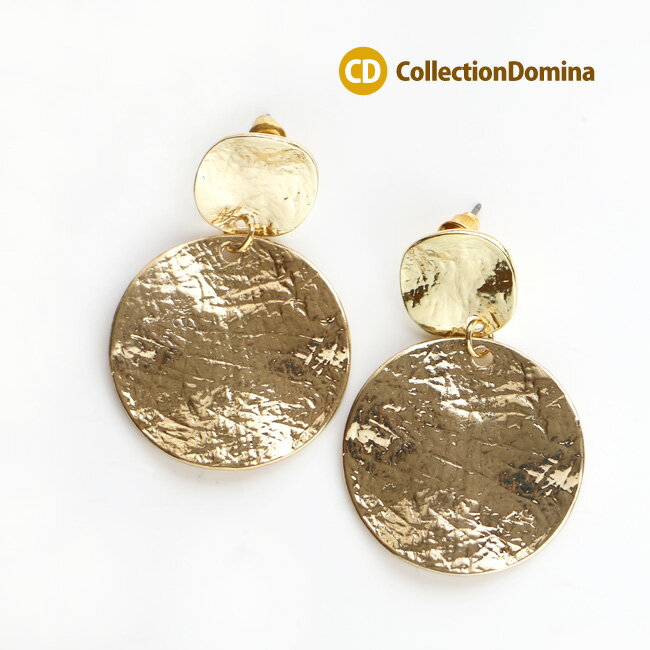 ピアス メタルパーツ ラウンド型 ゴールド ステンレスピアス ひねり シワ加工 シンプル 秋冬 レディース アクセサリー プレゼント お洒落 カジュアル