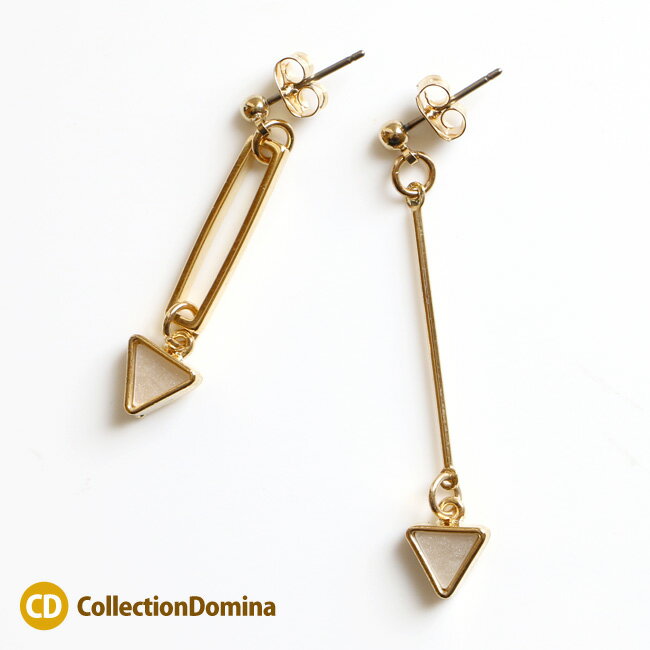 Rakuten - ピアス チタンピアス チタンポスト アシンメトリー メタルパーツ ロング ゴールド レディース アクセサリー シンプル