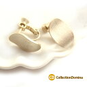オーバル 楕円 メタル イヤリング おしゃれ 人気 ゴールド マットゴールド シンプル レディース アクセサリー ネジバネ式