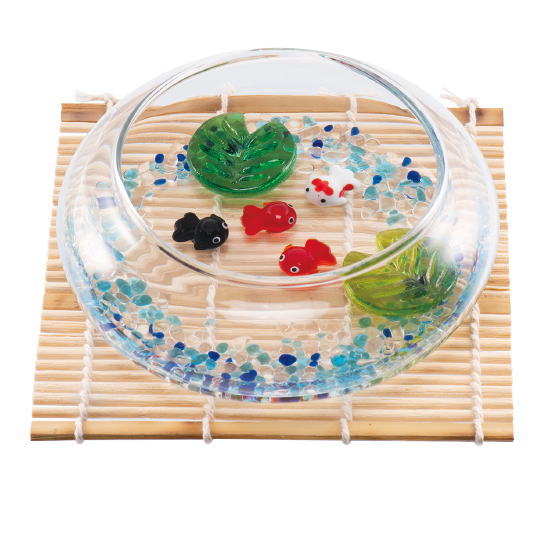 涼しげなガラス製品 夕涼みセット彩り金魚 コースター付き 夏の飾り お部屋インテリア 父の日ギフト 敬老の日 プレゼントのサムネイル
