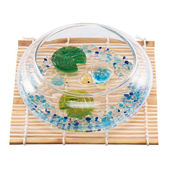 涼しげなガラス製品 夕涼みセット ウミガメの親子コースター付き 夏の飾り お部屋インテリア 父の日ギフト 敬老の日 プレゼントのサムネイル