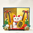 京都龍虎 ちりめん細工 お正月飾り 招き猫 小判 五色魔除け屏風&門松セット