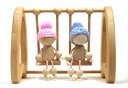 国産木のおもちゃ 【HUG HUG】 はぐはぐ ポッツの仲良しブランコとポッツ2体のセット