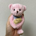 11月21日の日付入り誕生日ベア ピンク ブルーのストライプ柄 バンダナ テディベア