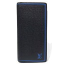 ルイヴィトン ポルトフォイユ ブラザ タイガ ブラックxブルー レザー 黒 折り財布 M63300 LOUIS VUITTON ABランク 中古