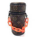 ルイヴィトン モノグラム バレル ポーチ チェーン ブラウン オレンジ 小物入れ ヴァージルアブロー M00966 LOUIS VUITTON Aランク 中古