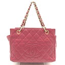 シャネル チェーン ハンドバッグ キャビアスキン ピンク ココマーク レザー レディス CHANEL ABランク 中古
