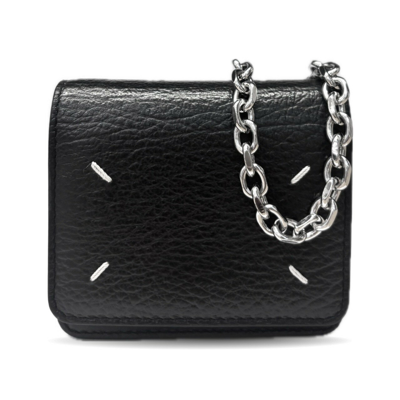 【絶対お得!!クーポンあり＆10％OFF】メゾンマルジェラ 斜め掛け チェーンウォレット コインケース レザー ブラック レディース SA3UI0009 Maison Margiela ABランク 中古