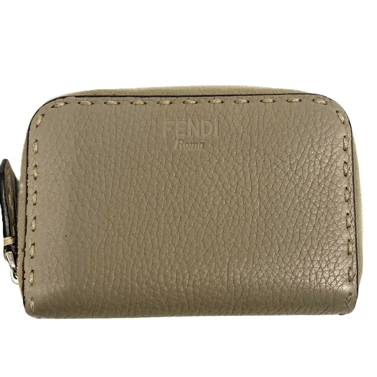 Rakuten - フェンディ セリア コインケース カードケース ラウンドファスナー グレーベージュ 8M0313 FENDI ABランク 中古