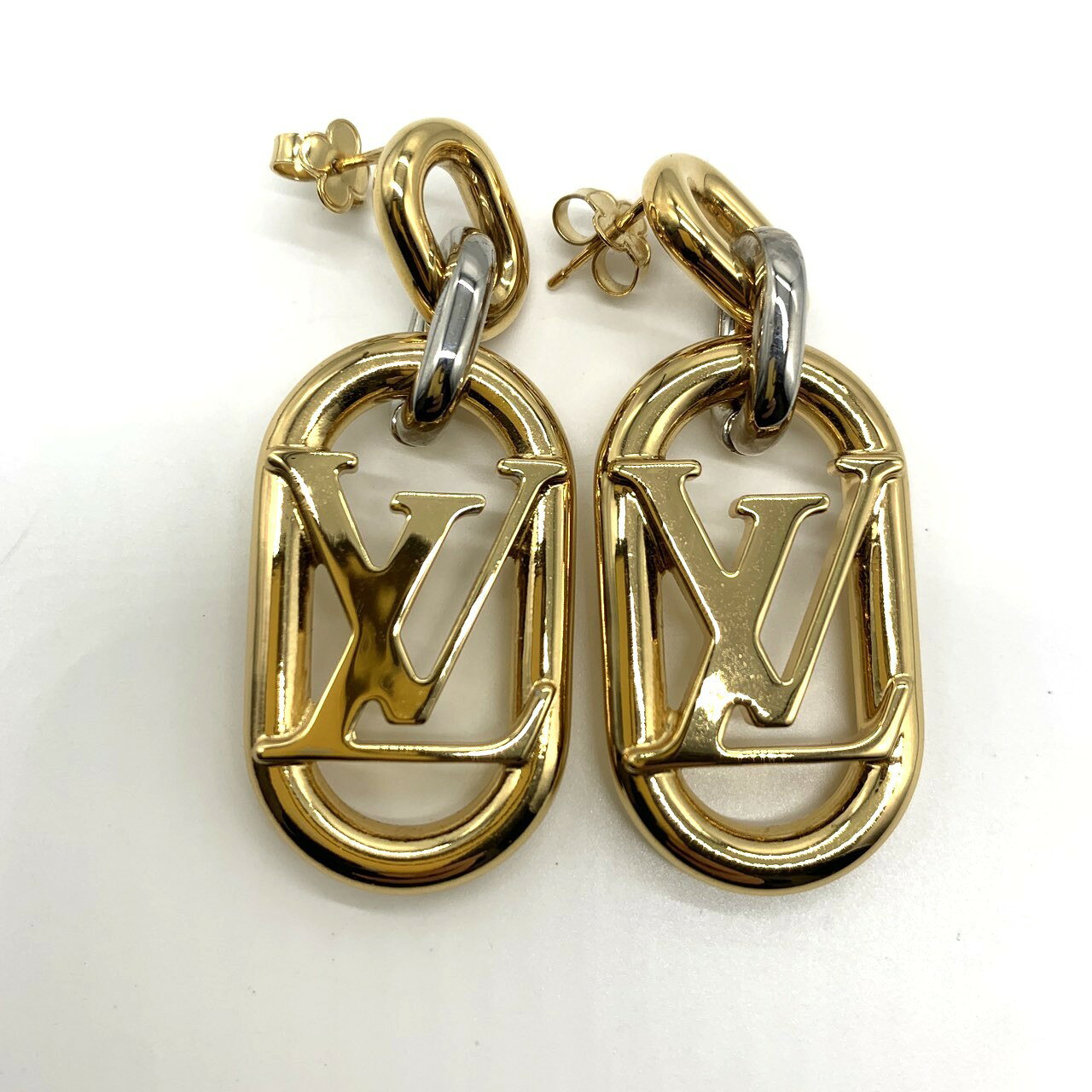 ルイヴィトン エブリデイ チェーン LV スイングピアス ゴールド シルバー M00603 LOUIS VUITTON Aランク