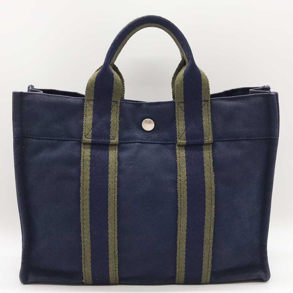 エルメス ハンドバッグ フールトゥPM ネイビー系 キャンバス B+ランク HERMES 中古 六甲 ...
