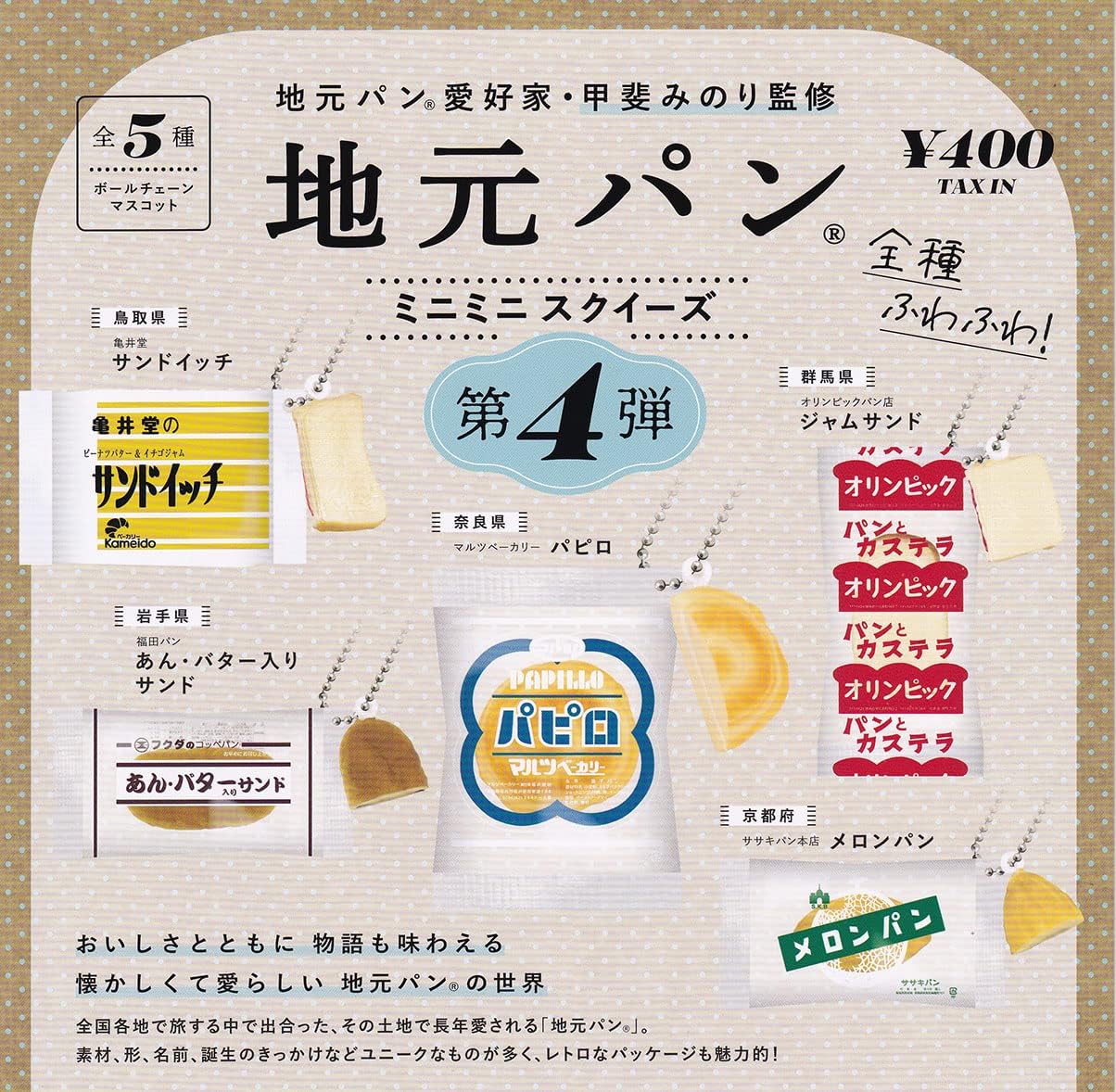 乐天商城 - 【送料無料】地元パン ミニミニスクイーズ 第4弾 全5種セット【クリックポスト出荷】