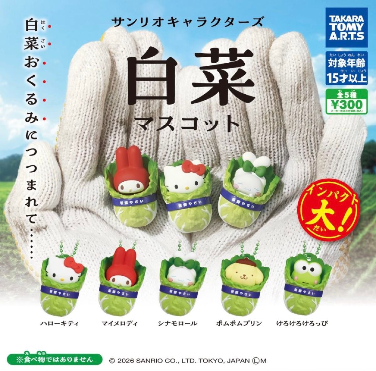 乐天商城 - 【送料無料】サンリオキャラクターズ 白菜マスコット 全5種セット【クリックポスト出荷】