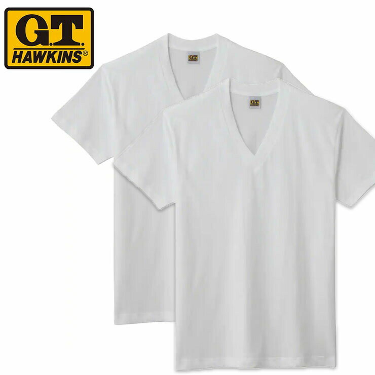 メンズ tシャツ グンゼ G.T.HAWKINS 半袖V首 2枚組 HK10152 グンゼ肌着 紳士肌着 無地tシャツ 綿100% コットン 半袖tシャツ vネック v首 シンプル カジュアル 男性用 gtホーキンス tシャツ GTホーキンス ブランド (05606)のサムネイル