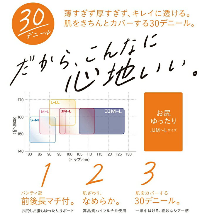 ストッキング 福助 満足 New 30デニール...の紹介画像2