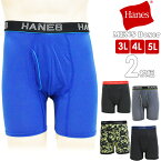 メンズ Hanes ボクサーパンツ 大きいサイズ 2枚組 送料無料 3l 4l 5l 下着 メンズ ヘインズ hanes アンダーウェア ボクサーブリーフ ブランド 2枚セット 福袋 紳士（05814）