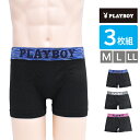 メンズ パンツ アツギ PLAYBOY 成形ボクサーパンツ M22003 前とじ 3枚組 黒無地 アソート 下着 atsugi シームレスゴム ストレッチ ショーツ 前閉じ プレイボーイ (05672)