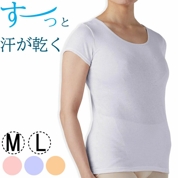 楽天インナー専門店コレクションストア半袖 インナー レディース tシャツ フレンチ袖 as 7319-31 ML 肌ごころ すーっと汗が乾く 汗取り 吸水速乾 日本製 春 夏 さらさら サラサラ （06610）