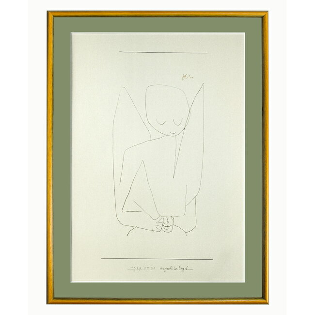 パウル・クレー「忘れっぽい天使」プリハード世界の名画 額付 高級複製名画 サイズ目安15号〜20号 高級版画紙 複製画 特許取得印刷 ギフト 店舗用 お祝い p...