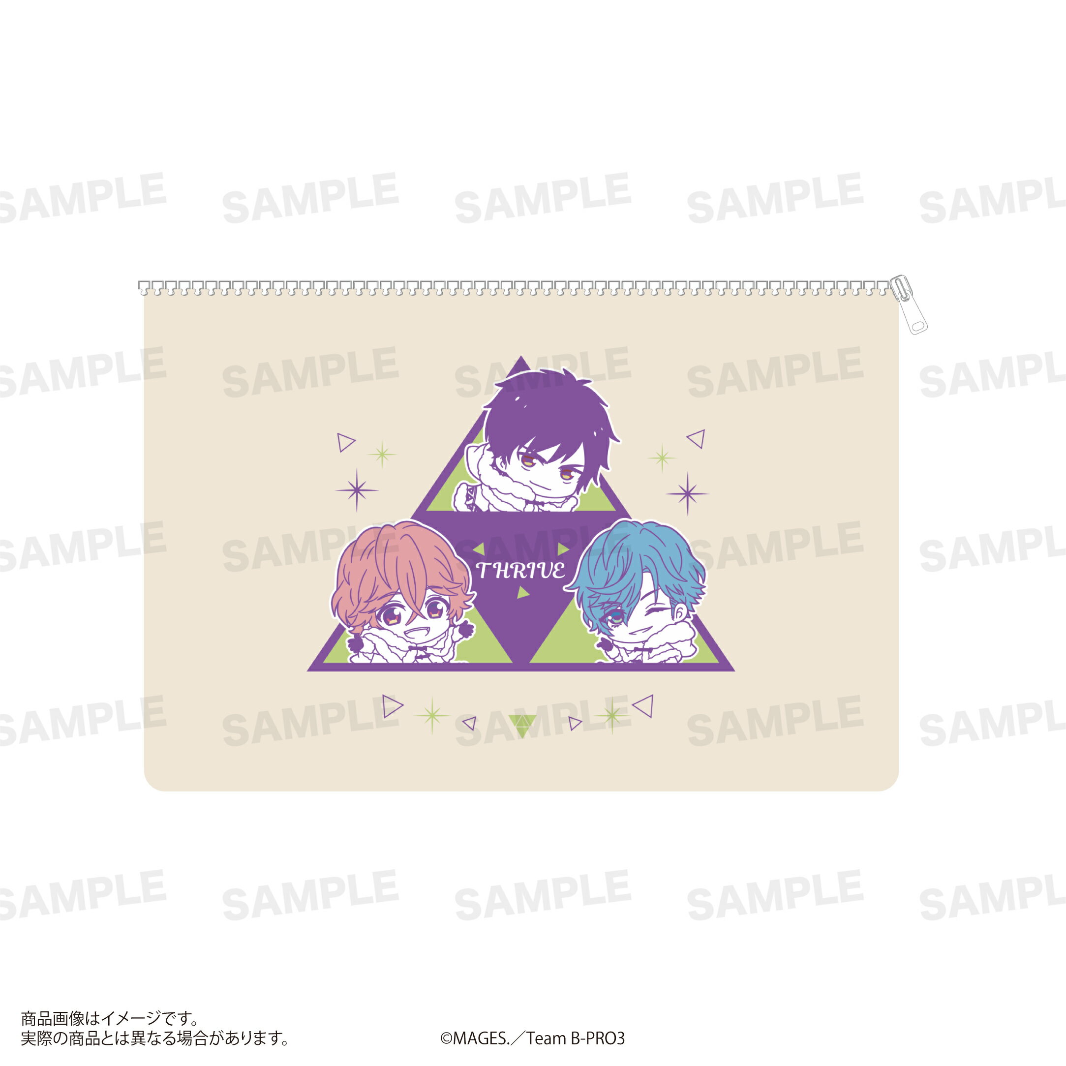 【新品/公式】 B-PROJECT ?熱烈＊ラブコール?_フラットポーチ（きゃらほっぴん！）THRIVE 公式グッズ 公式ライセンス colleize コレイズ アニメ キャラクター グッズ