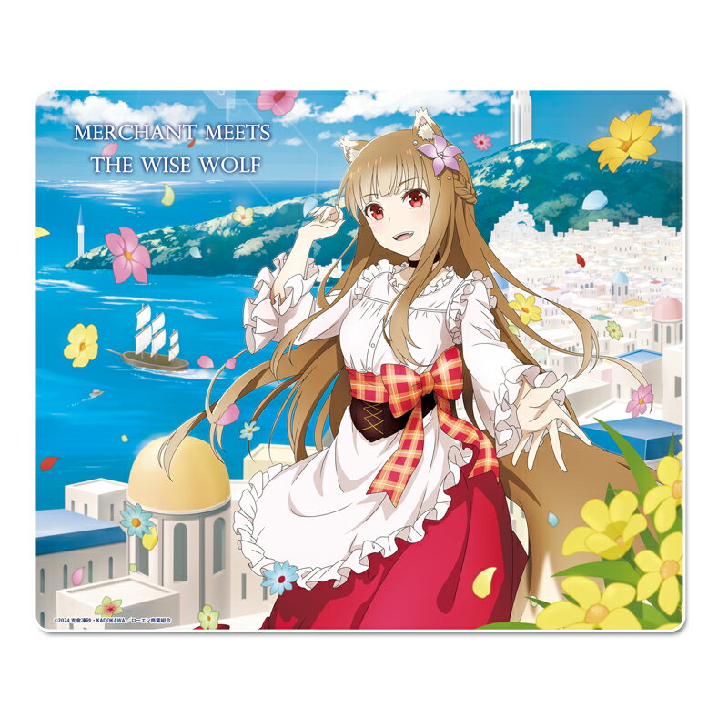 【新品/公式】 狼と香辛料 MERCHANT MEETS THE WISE WOLF_描き下ろしマウスパッド【港街のホロ】 公式グッズ 公式ライセンス colleize コレイズ アニメ キャラクター グッズ