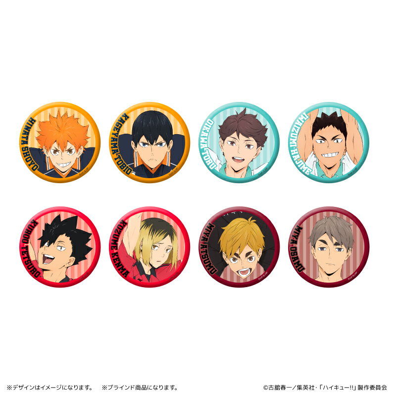 【新品/公式】 ハイキュー!!_缶バッジ　イニシャル体操ver. （ブラインド） 全8種　 【コンプリートBOX／8個入り】 公式グッズ 公式ライセンス colleize コレイズ アニメ キャラクター グッズ