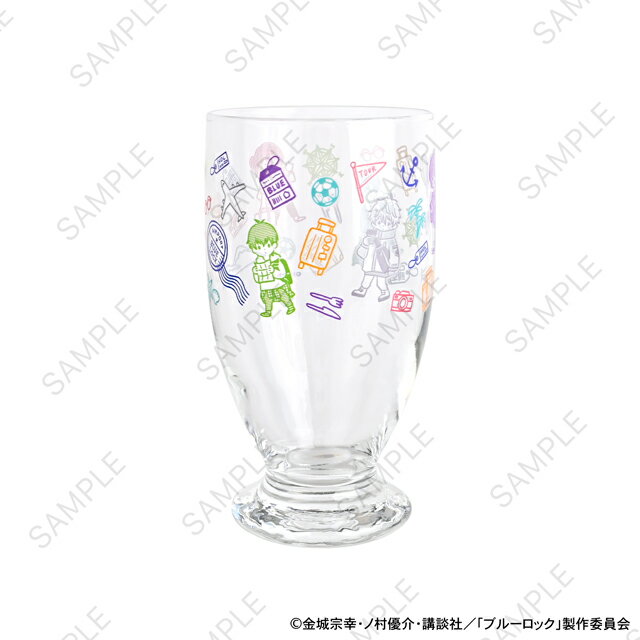 【新品/公式】 ブルーロック_ビィズニィズ　アデリアレトロ台付グラス（総柄） 公式グッズ 公式ライセンス colleize コレイズ アニメ キャラクター グッズ