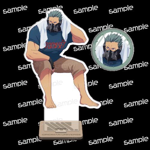【新品/公式】 グリッドマン ユニバース_描き下ろし　アクリルスタンド＆缶バッジセット【マックス】 公式グッズ 公式ライセンス colleize コレイズ アニメ キャラクター グッズ