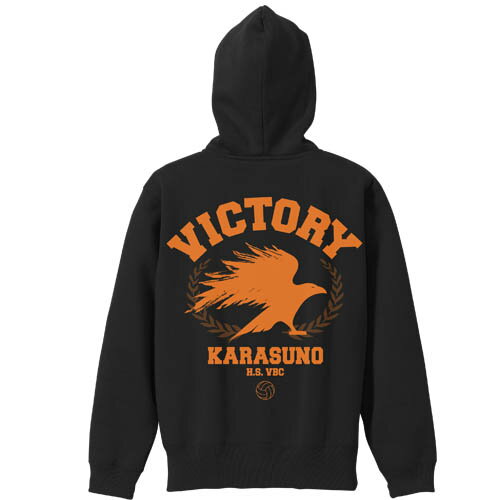 Rakuten - 【新品/公式】 ハイキュー!!_Lサイズ_烏野高校排球部 応援ジップパーカー/BLACK 公式グッズ 公式ライセンス colleize コレイズ アニメ キャラクター グッズ