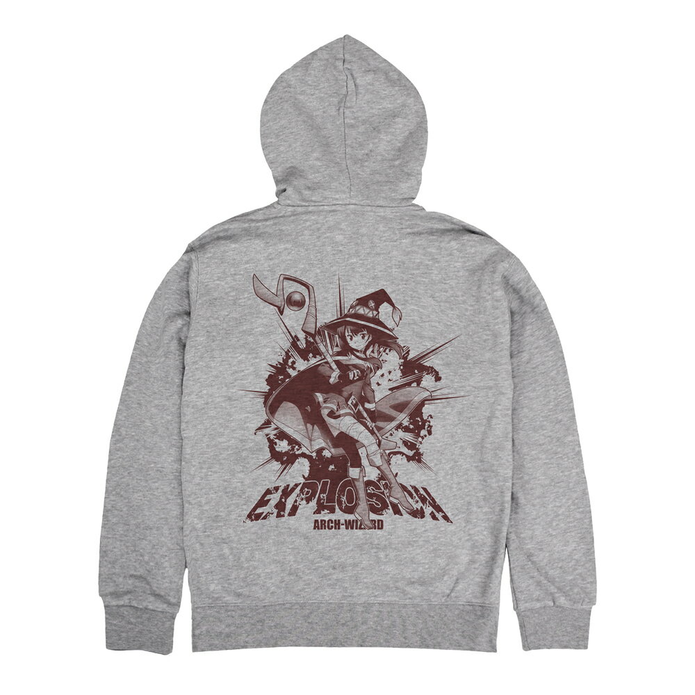 【新品/公式】 この素晴らしい世界に祝福を 3_Lサイズ_めぐみんEXPLOSION ジップパーカー/MIX GRAY 公式グッズ 公式ライセンス colleize コレイズ アニメ キャラクター グッズ