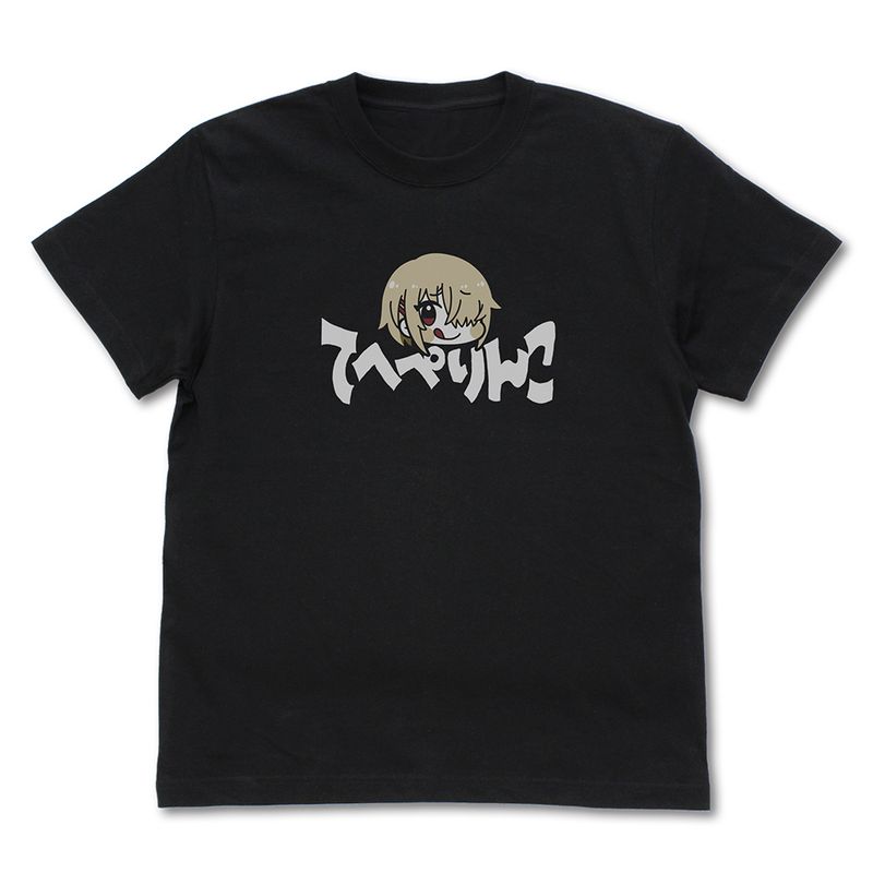 乐天商城 - 【新品/公式】ヘブンバーンズレッド_XLサイズ_月歌の「てへぺりんこ」 Tシャツ/BLACK 公式グッズ colleize コレイズ アニメ キャラクター グッズ
