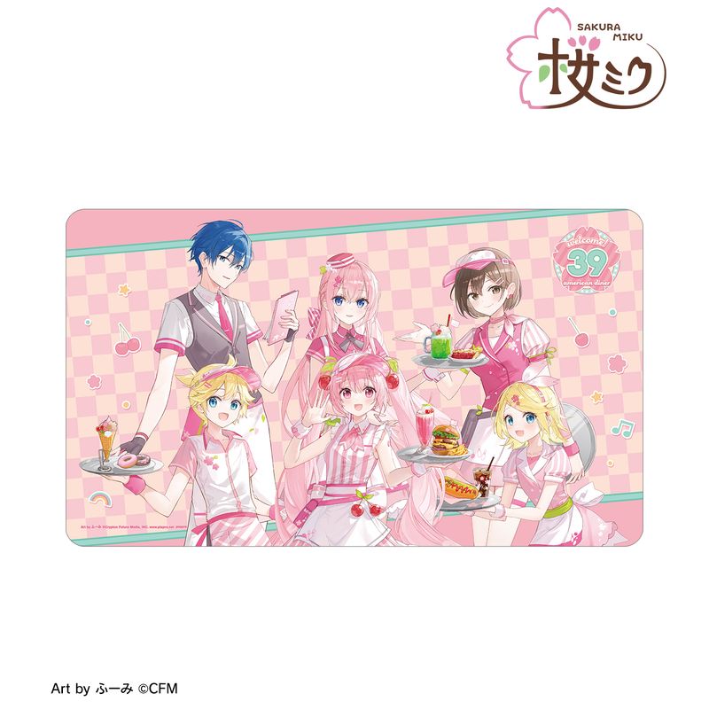 乐天商城 - 【新品/公式】桜ミク_描き下ろし 集合 アメリカンダイナーver. Art by ふーみ マルチデスクマット 公式グッズ colleize コレイズ アニメ キャラクター グッズ