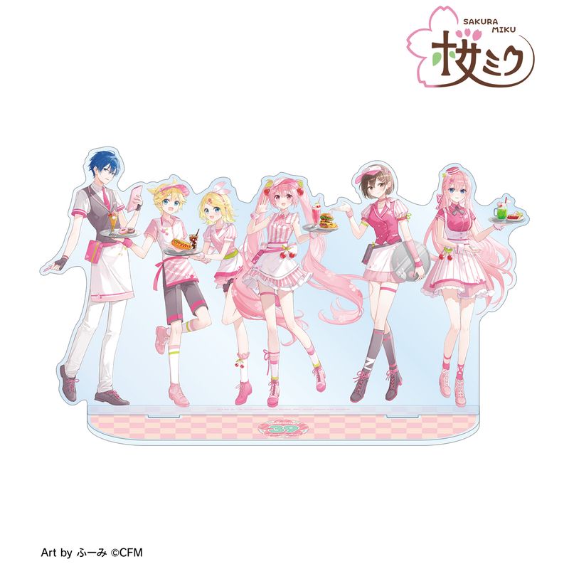 乐天商城 - 【新品/公式】桜ミク_描き下ろし 集合 アメリカンダイナーver. Art by ふーみ BIGアクリルスタンド 公式グッズ colleize コレイズ アニメ キャラクター グッズ