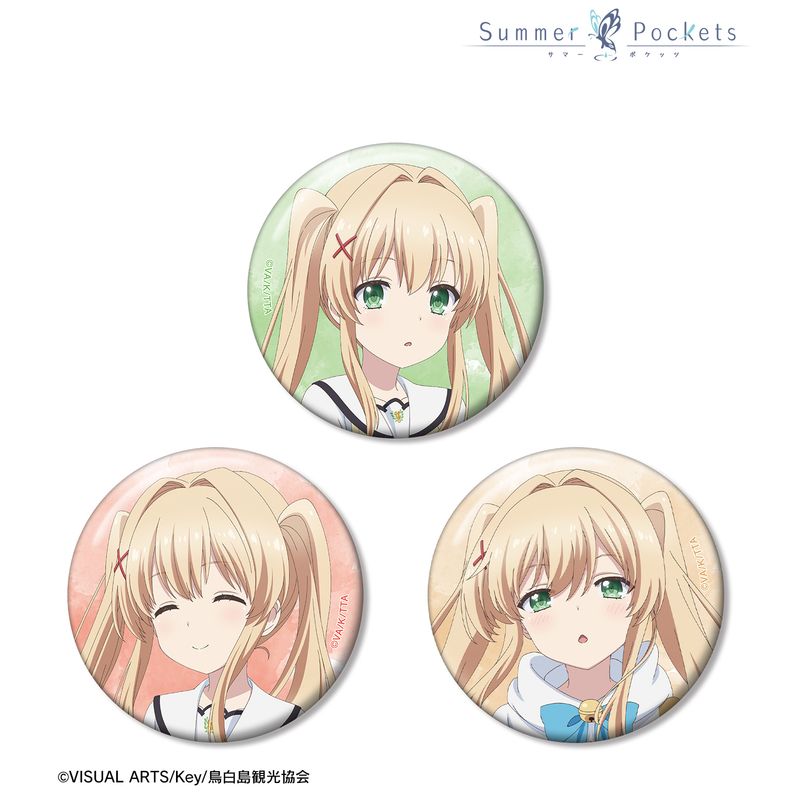 乐天商城 - 【新品/公式】Summer Pockets_紬ヴェンダース 缶バッジ3個セット 公式グッズ colleize コレイズ アニメ キャラクター グッズ