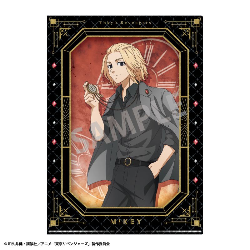 【新品/公式】東京リベンジャーズ_A4シングルクリアファイル　佐野 万次郎/黒川 イザナ　モノトーンコーデ×時計 公式グッズ colleize コレイズ アニメ キャラクター グッズ