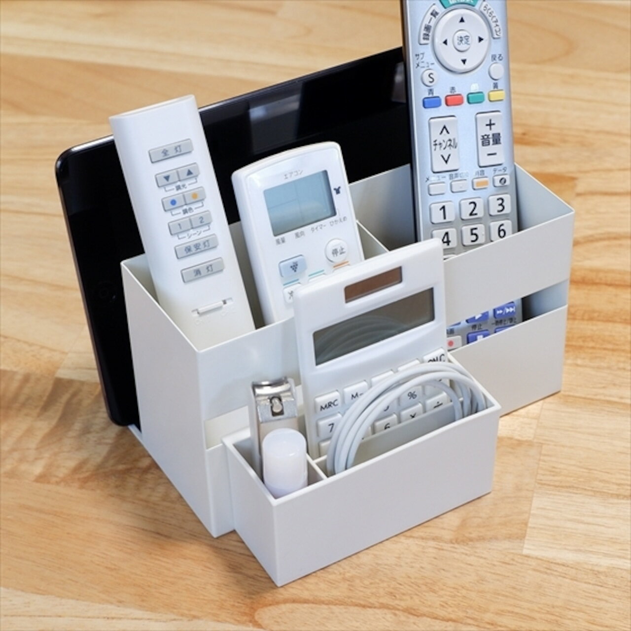 リモコン＆タブレットホルダー（ポケット付） リモコンスタンド リモコン置き リモコン立て タブレット ...