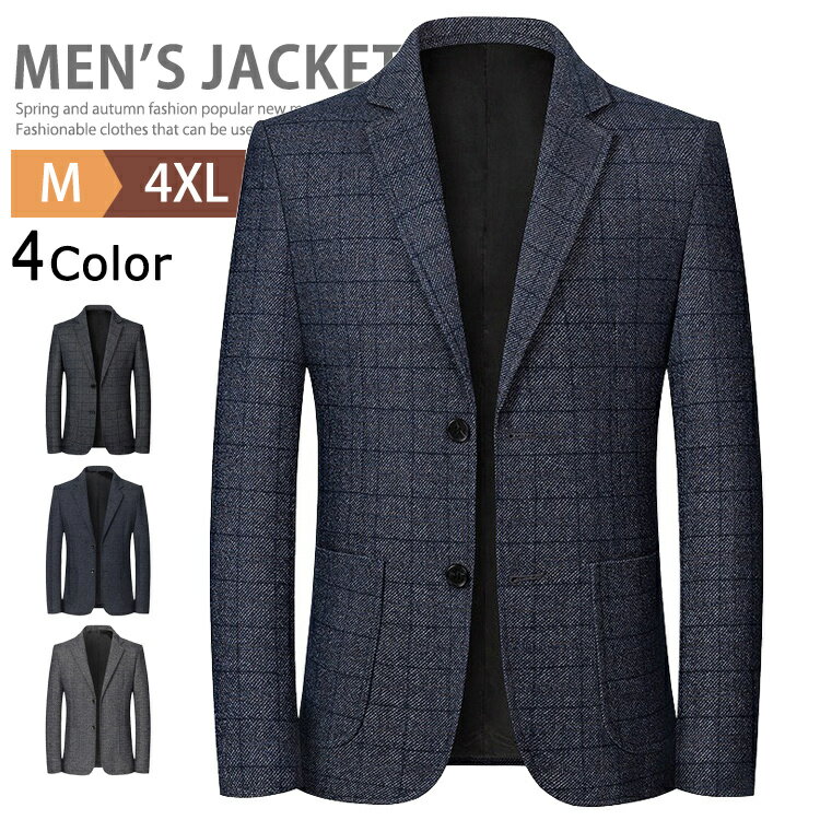 テーラードジャケットチェックメンズ...